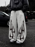 Print Wide Leg Drawstring Sweatpants