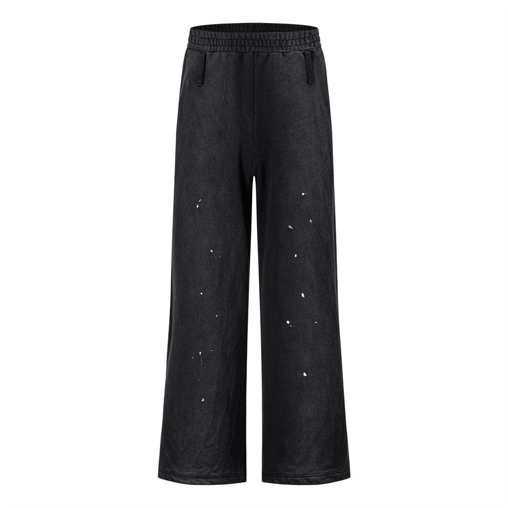 Men's Loose Straight Wide Leg Paint Splatter Graphic Punk Vintage Casual Sweatpants