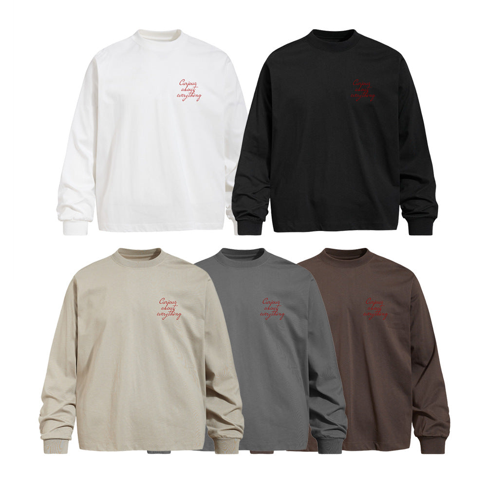 Men's Casual Hand-Painted Graffiti Portrait Print Long Sleeve Crew Neck T-Shirt