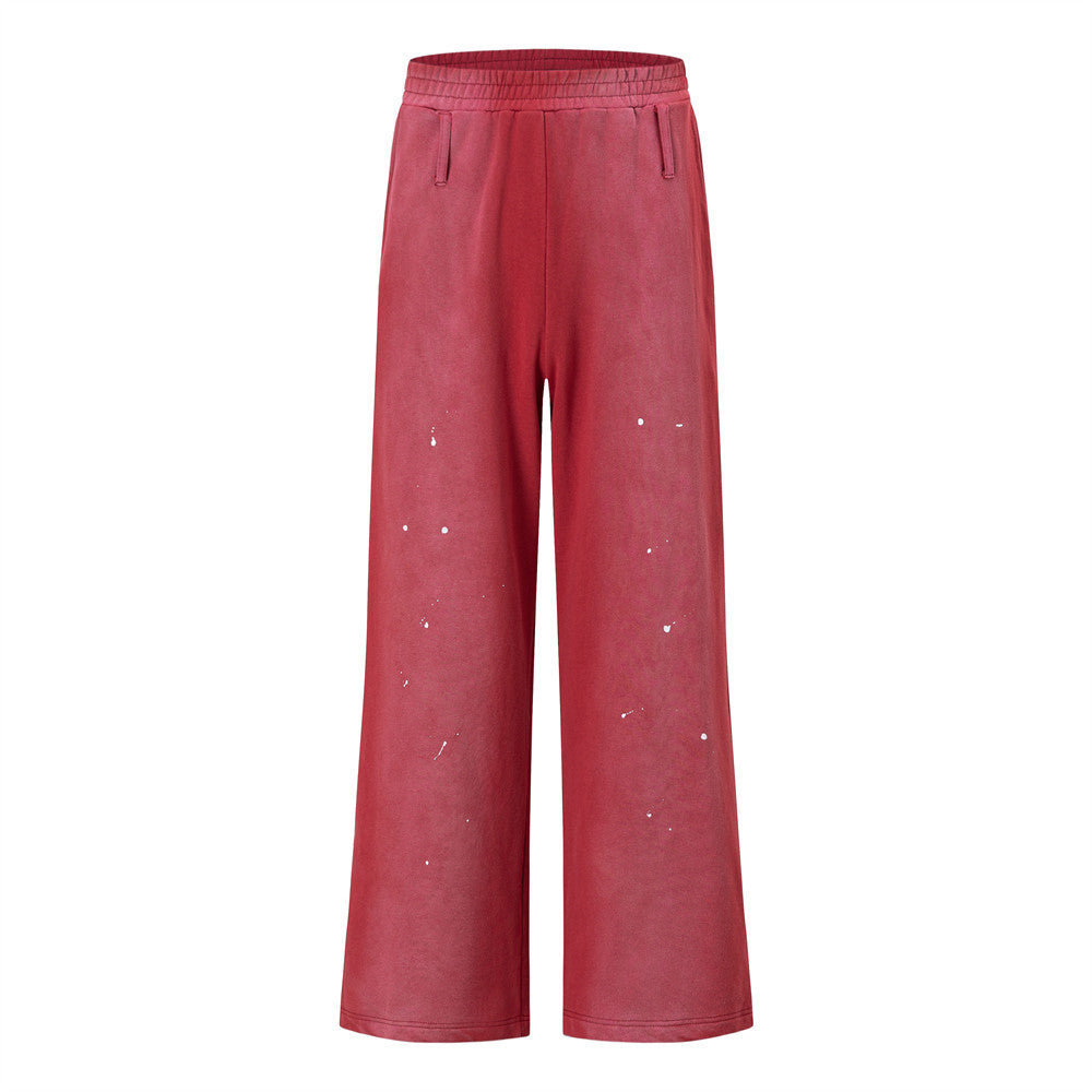 Men's Loose Straight Wide Leg Paint Splatter Graphic Punk Vintage Casual Sweatpants