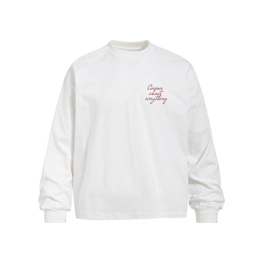 Men's Casual Hand-Painted Graffiti Portrait Print Long Sleeve Crew Neck T-Shirt