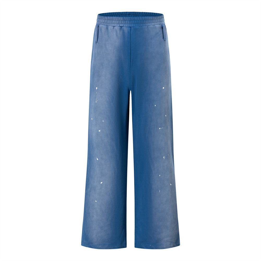 Men's Loose Straight Wide Leg Paint Splatter Graphic Punk Vintage Casual Sweatpants