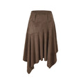 Eco-Friendly Suede Asymmetrical Hem Slimming Long Skirt