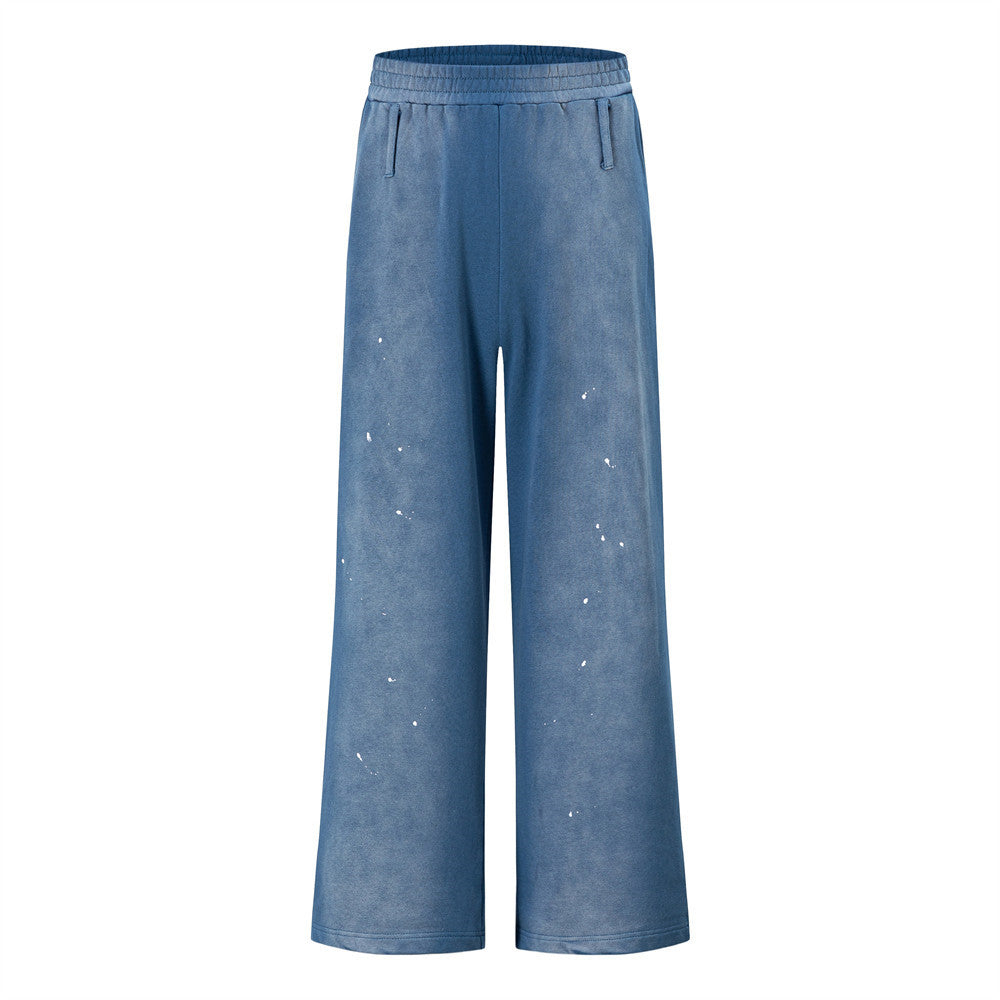 Men's Loose Straight Wide Leg Paint Splatter Graphic Punk Vintage Casual Sweatpants