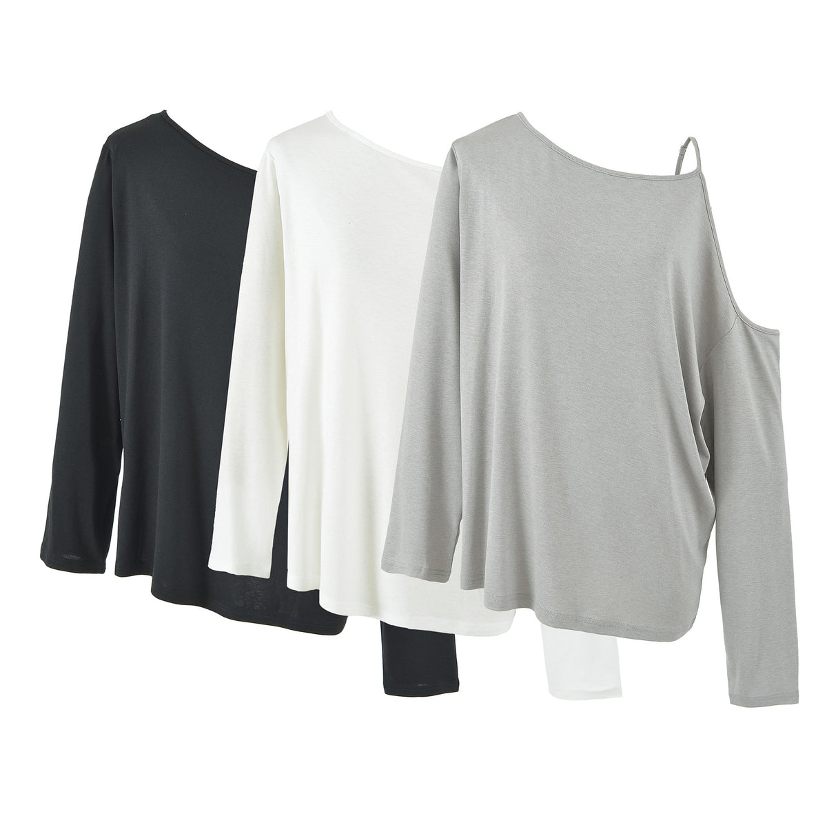 Long Sleeve Asymmetric Off-Shoulder Women's T-Shirt