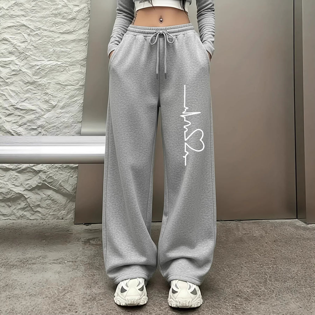 Women's Casual Gothic Wide Leg High Waist Adjustable Drawstring Pants