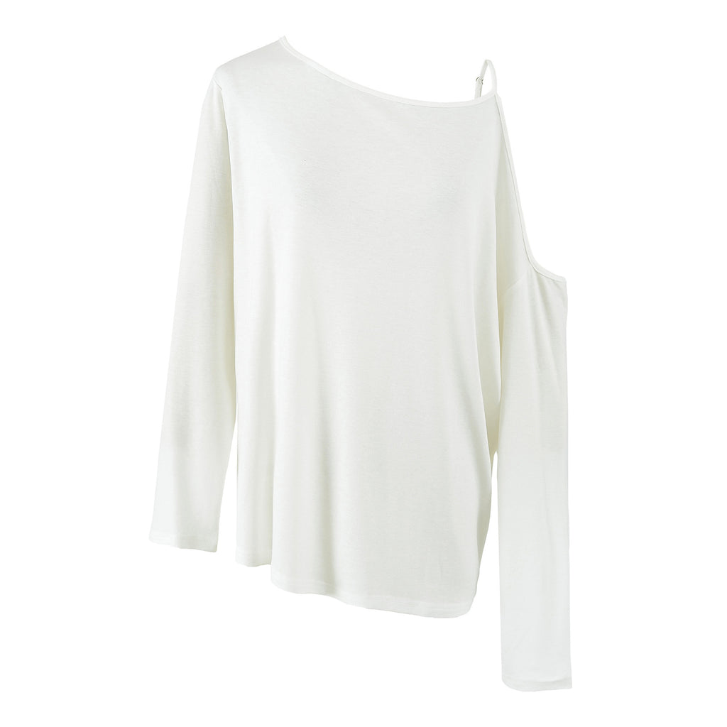 Long Sleeve Asymmetric Off-Shoulder Women's T-Shirt